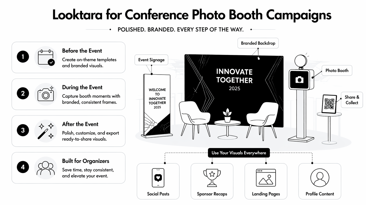 Illustration for How Looktara supports branded event visuals