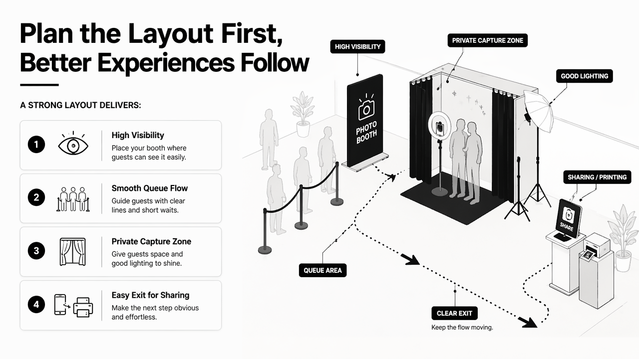 Illustration for How should event teams plan the booth layout?