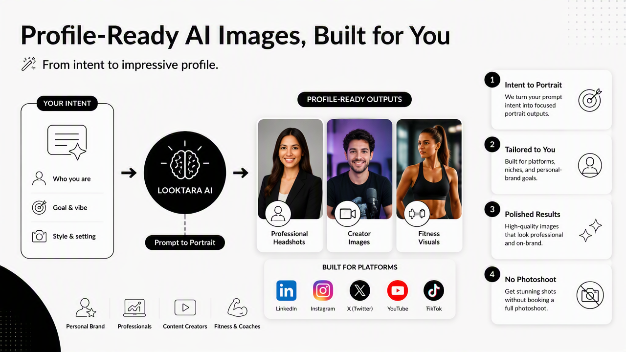 Illustration for How Looktara handles profile-ready AI images