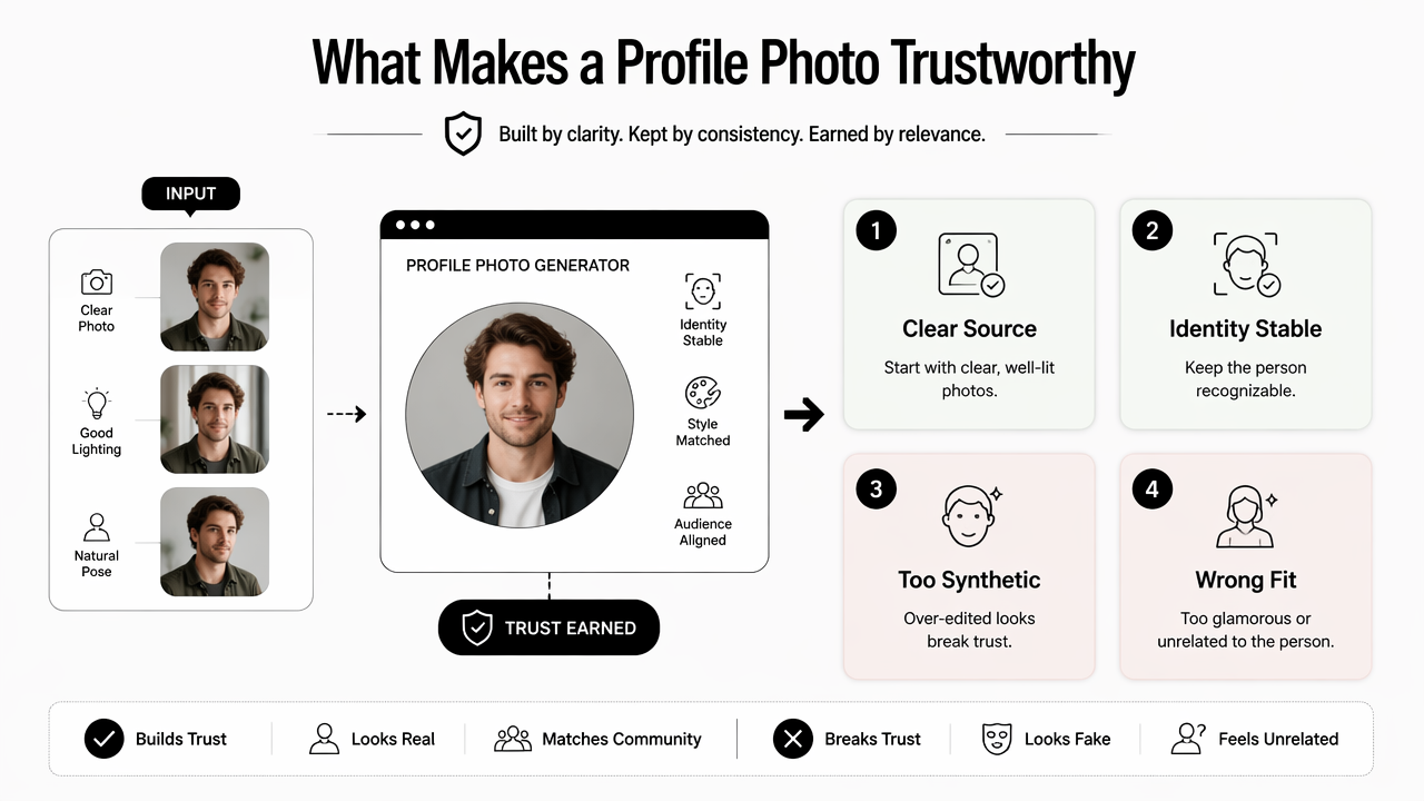Illustration for How can a profile photo generator create trustworthy results?