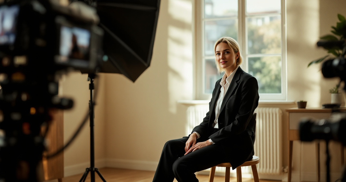 Professional portrait session showing relaxed posture for an approachable profile picture