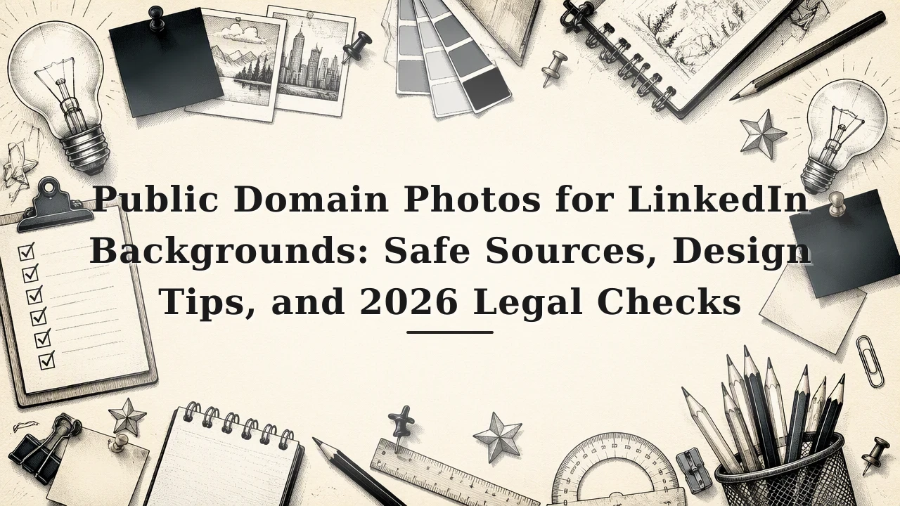 Public Domain Photos for LinkedIn Backgrounds: Safe Sources, Design Tips, and 2026 Legal Checks