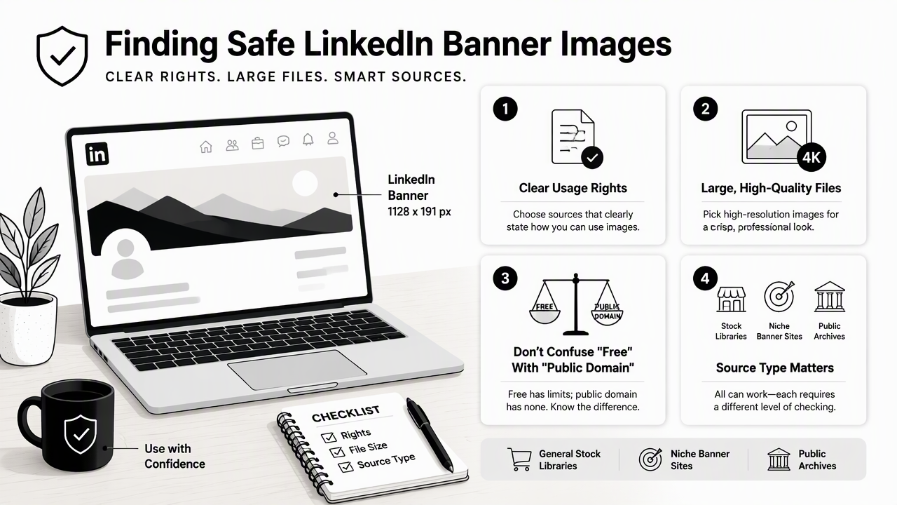 Illustration for Where can professionals find safe LinkedIn banner images?