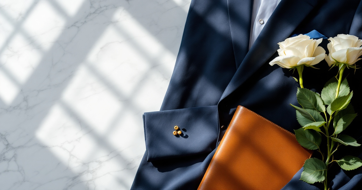 Professional real estate agent wardrobe styling essentials with navy blazer and accessories for confident headshot photos