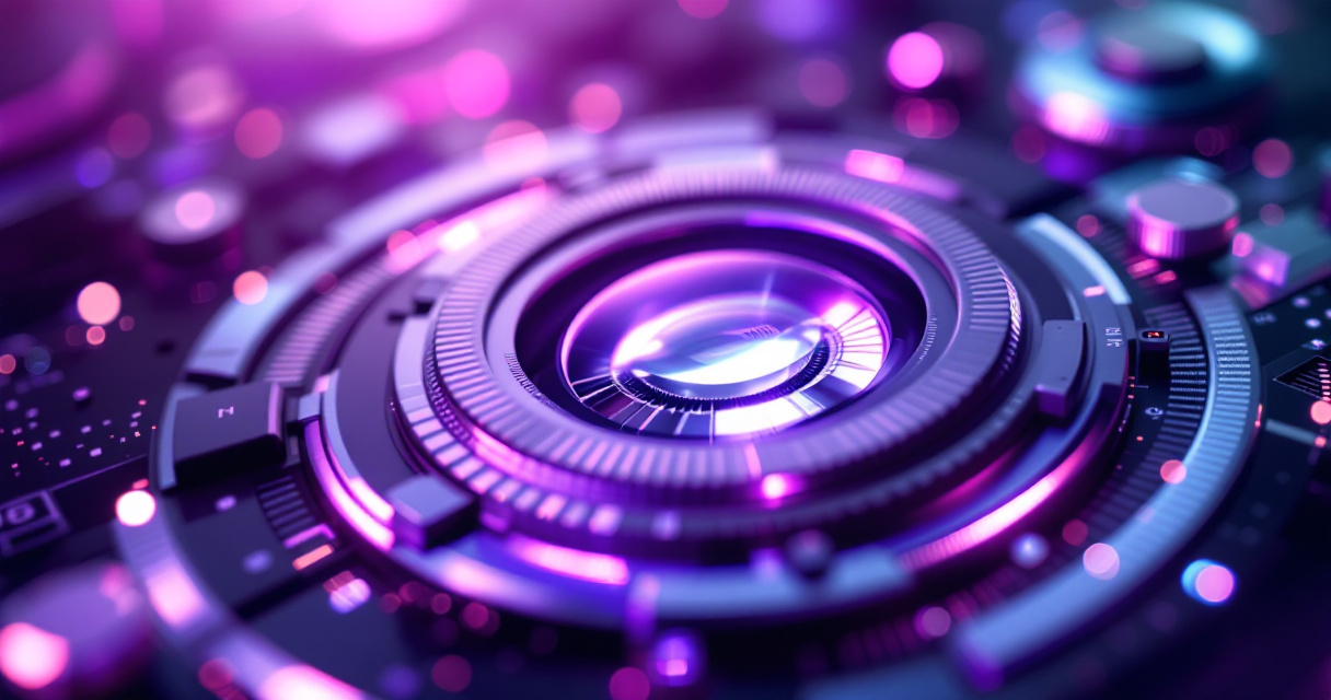 Camera sensor and lens technology visualization for professional headshot photography technical specifications