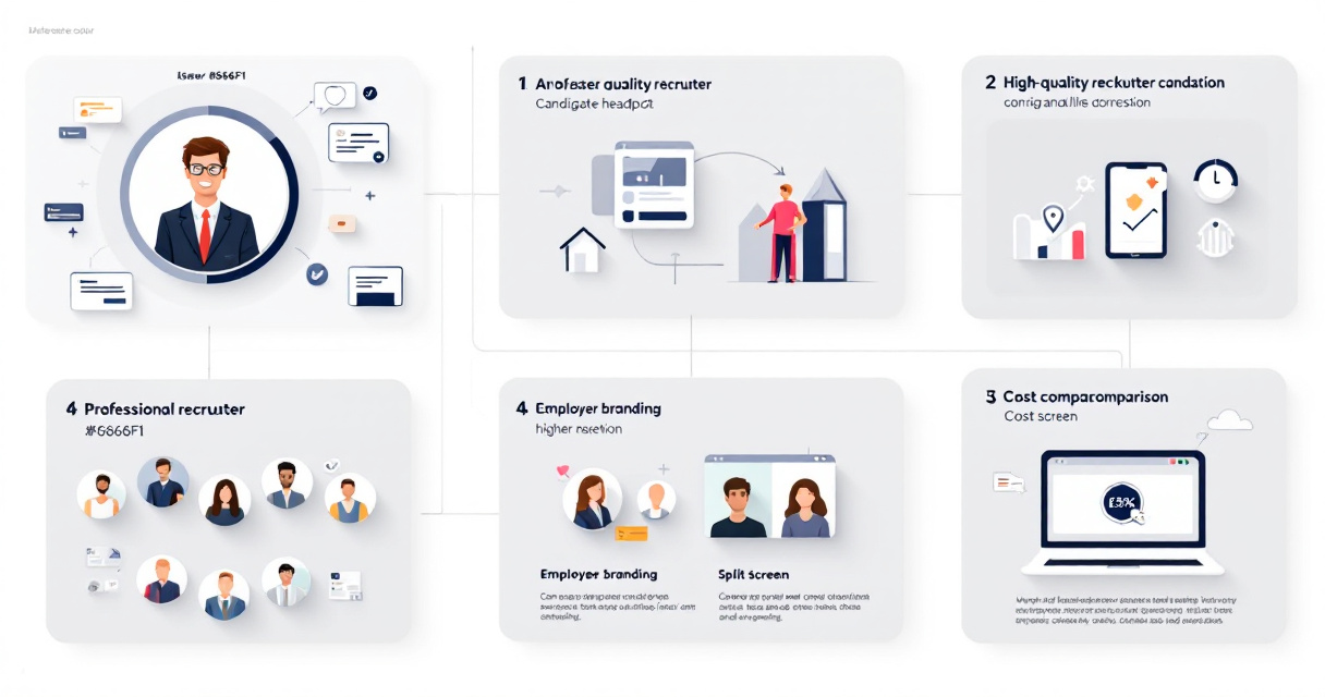 Infographic showing how professional recruiter headshots improve trust, branding, and hiring results for staffing agencies.
