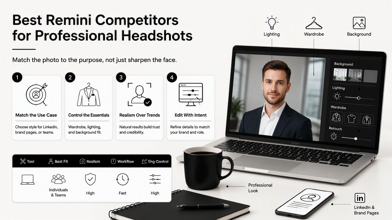 Illustration for Best alternatives at a glance for professional headshots