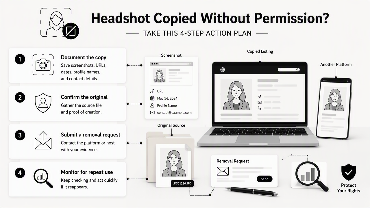 Illustration for What to do when a headshot is copied without permission