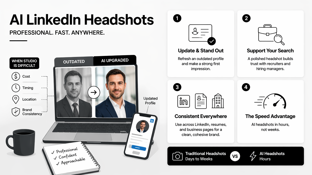Illustration for When AI LinkedIn headshots help