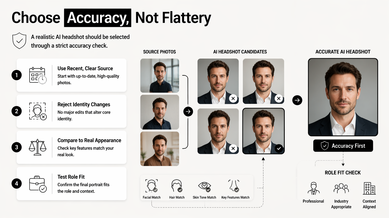 Illustration for How to choose a realistic AI headshot