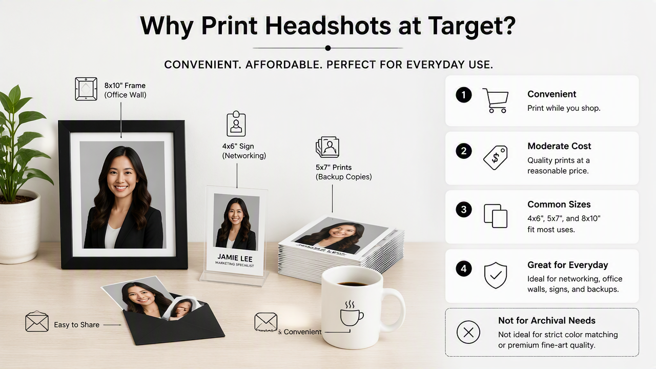 Illustration for When should Target handle printed headshots?