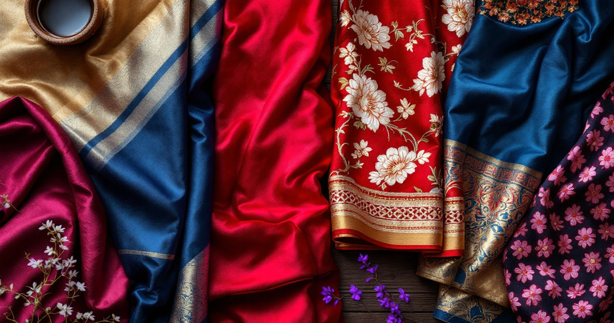diverse traditional cultural garments including saree kimono and kente cloth arranged in colorful flatlay display
