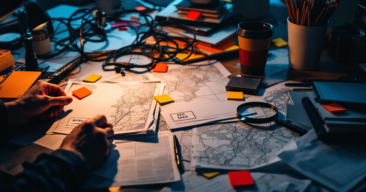 Messy office scene showing warning signs of low quality cheap SEO