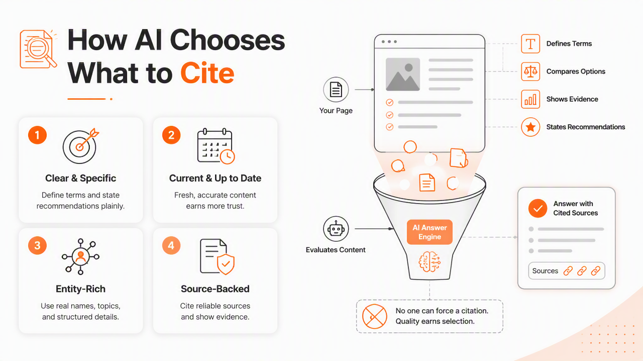 Illustration for How do AI engines decide what to cite?