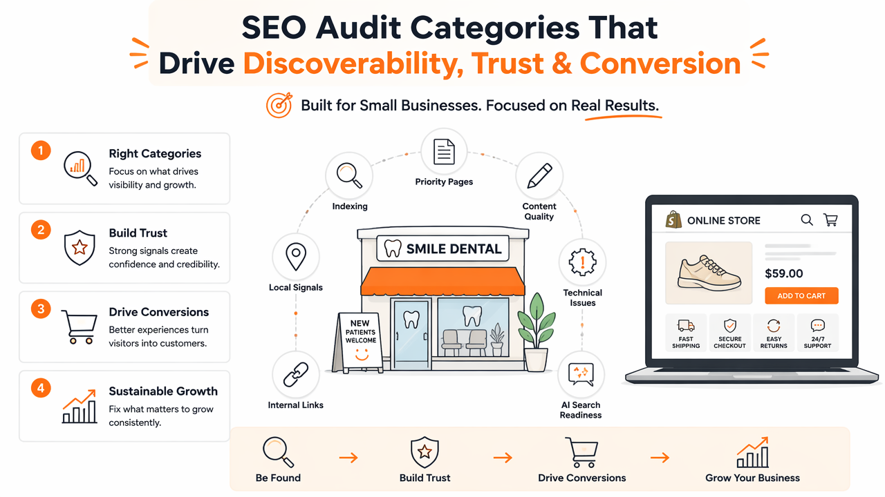 Illustration for Which audit categories matter most for small businesses?