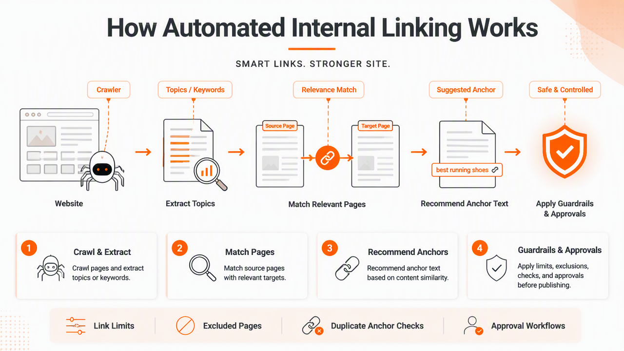 Illustration for How does automated internal linking work?