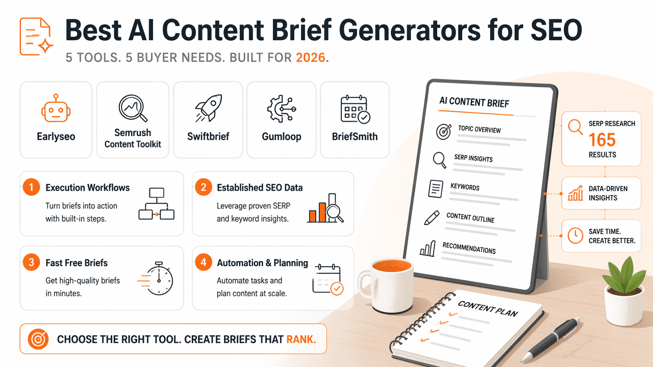 Illustration for Which tools are the best AI content brief generators for SEO?
