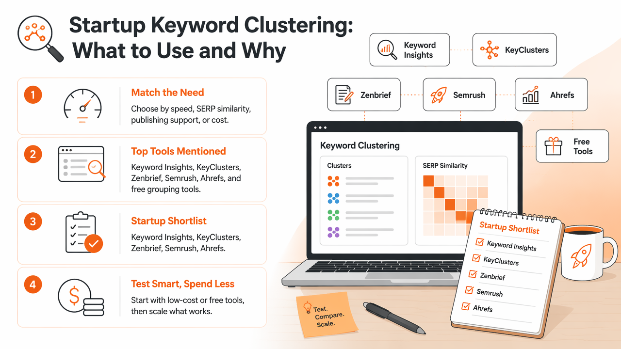 Illustration for Best keyword clustering tools for startups in 2026