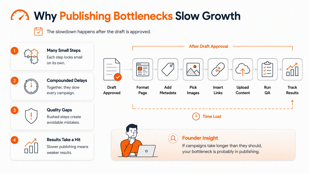Illustration for Where do publishing bottlenecks usually happen?
