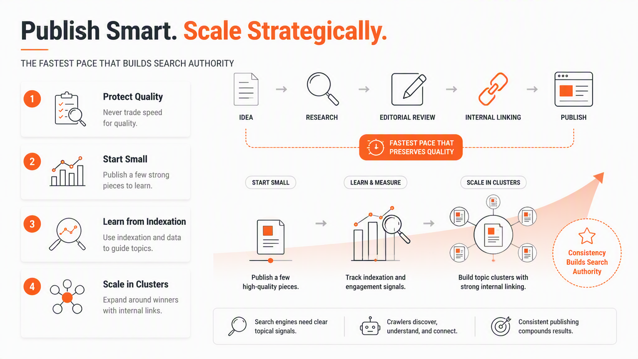 Illustration for How much content should startups publish each month?