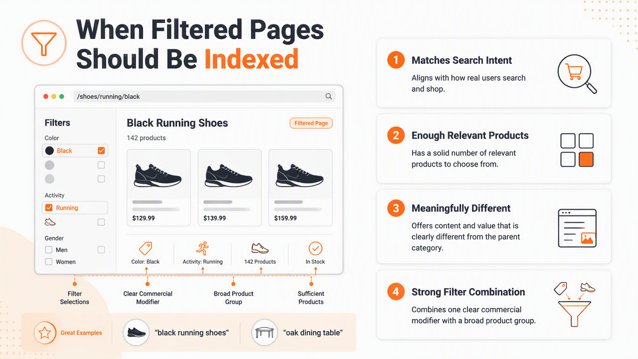 Illustration for Which filtered pages should be indexed?