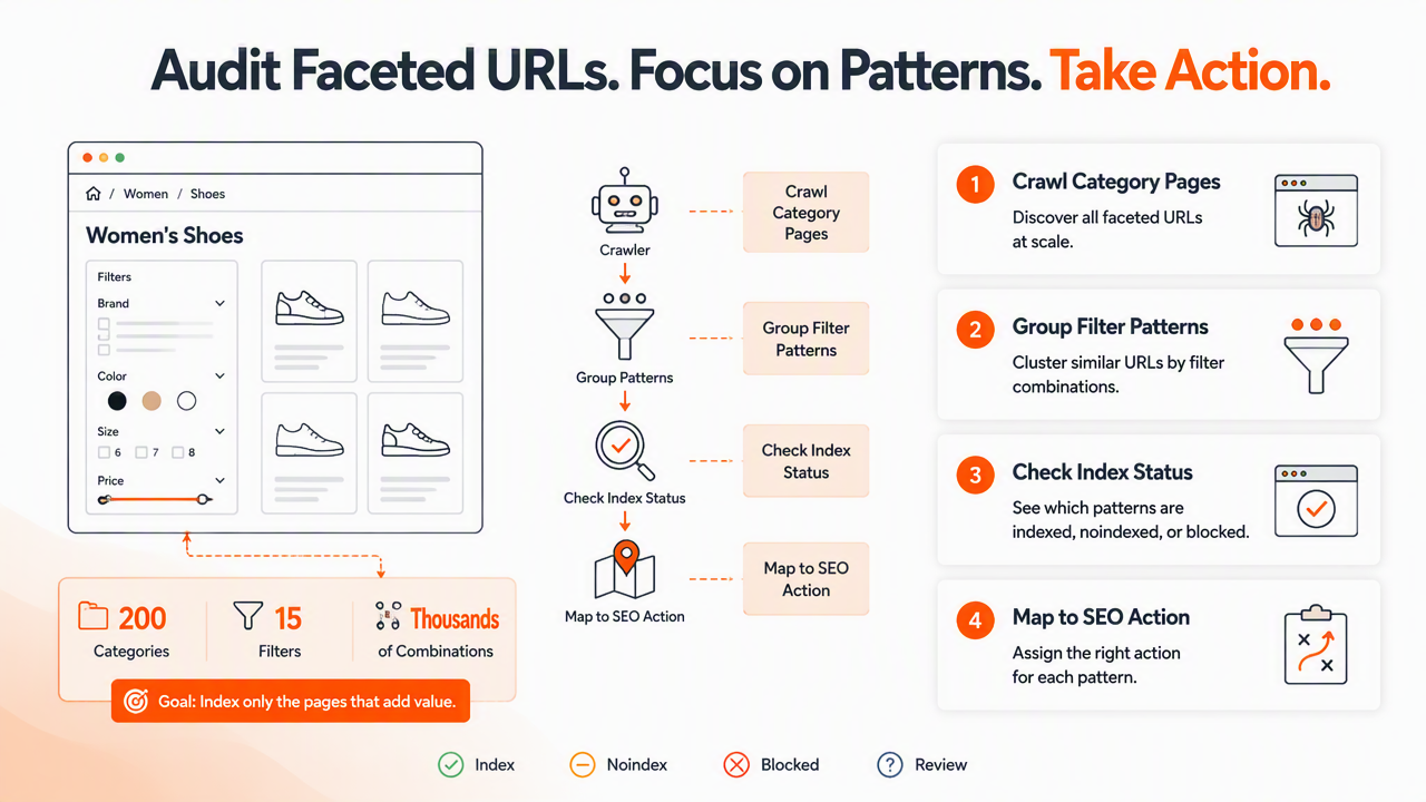 Illustration for How can ecommerce teams audit faceted URLs?