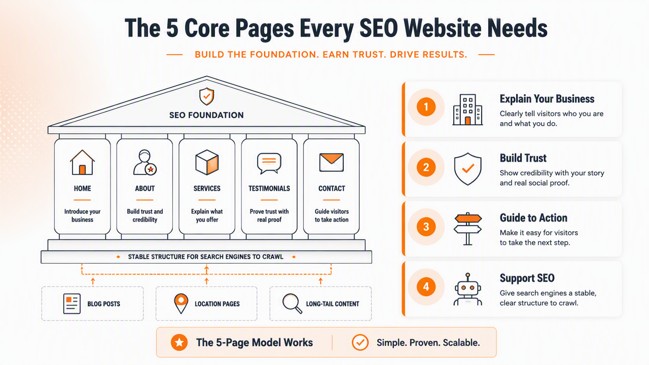Illustration for Which core pages should every SEO website have?