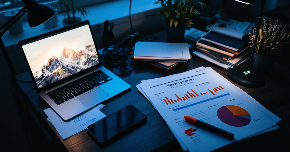 Messy startup desk showing late-emerging red flags in an agency relationship