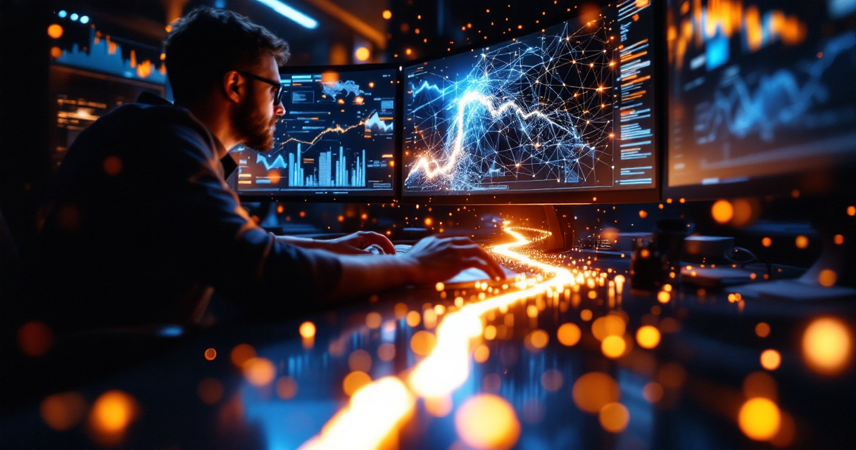 SEO strategist analyzing data networks to uncover low competition keyword opportunities