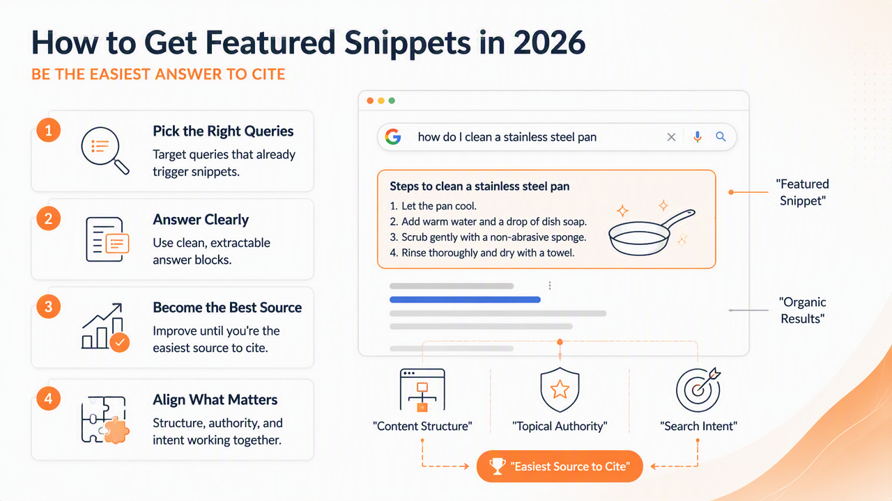 Illustration for How to get featured snippets in 2026