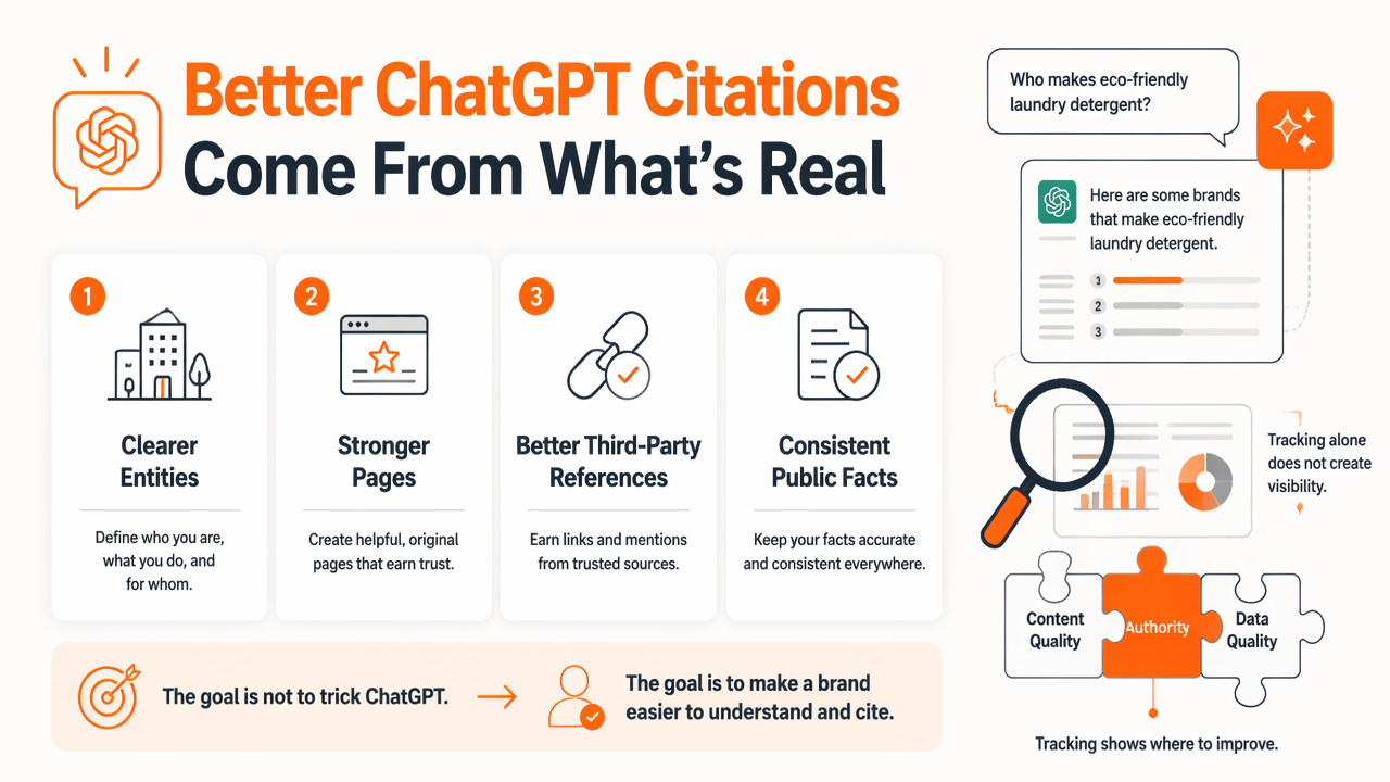 Illustration for What actions improve ChatGPT citations?
