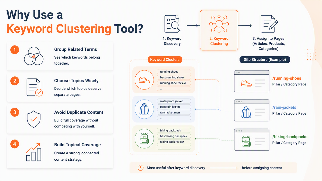 Illustration for When Should a Team Use a Keyword Clustering Tool?