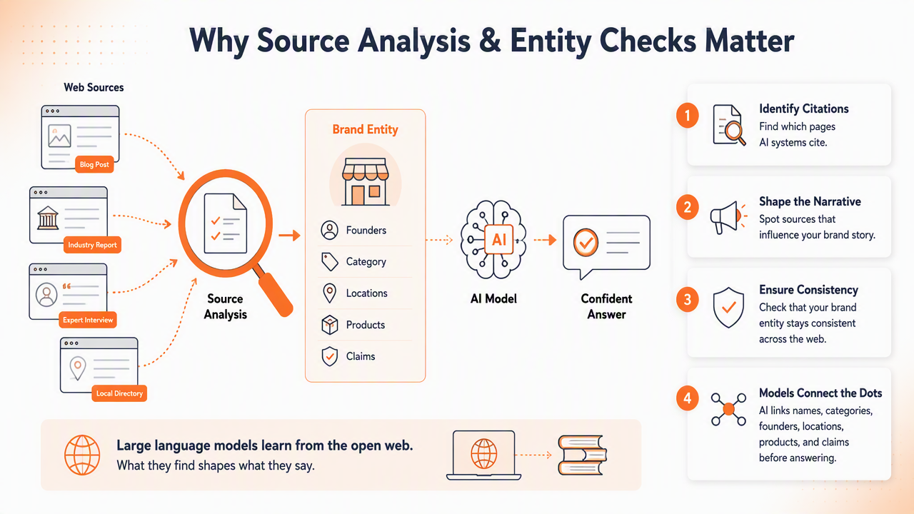 Illustration for How should source analysis and entity checks work?