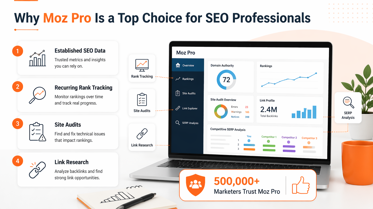 Illustration for Where Moz Pro is strongest