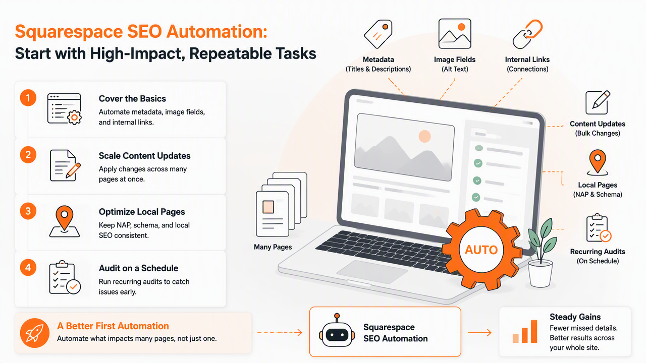 Illustration for Which Squarespace SEO tasks should be automated first?