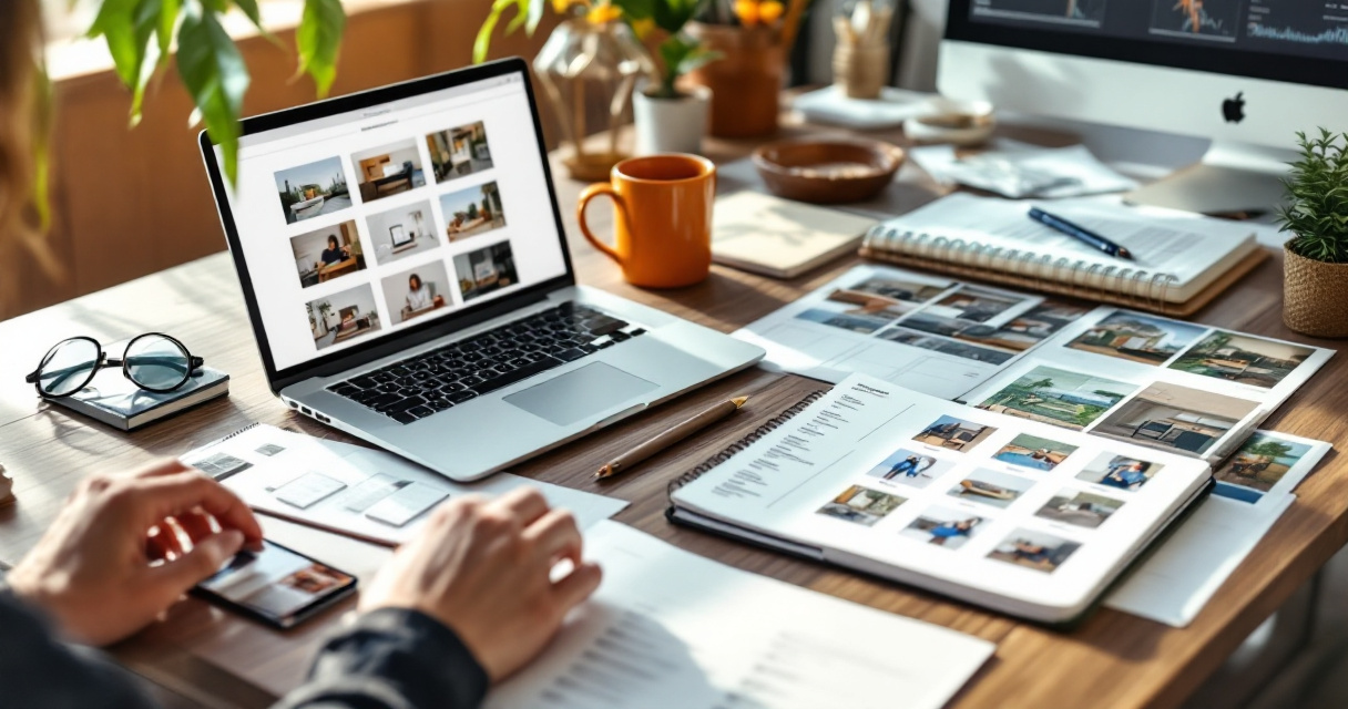 Small business owner organizing structured service and location data for scalable SEO pages