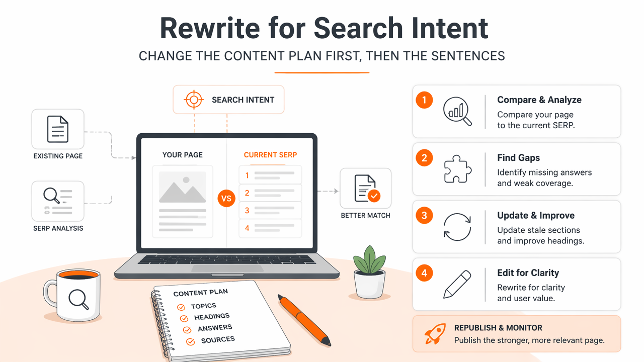 Illustration for How should an article be rewritten for search intent?