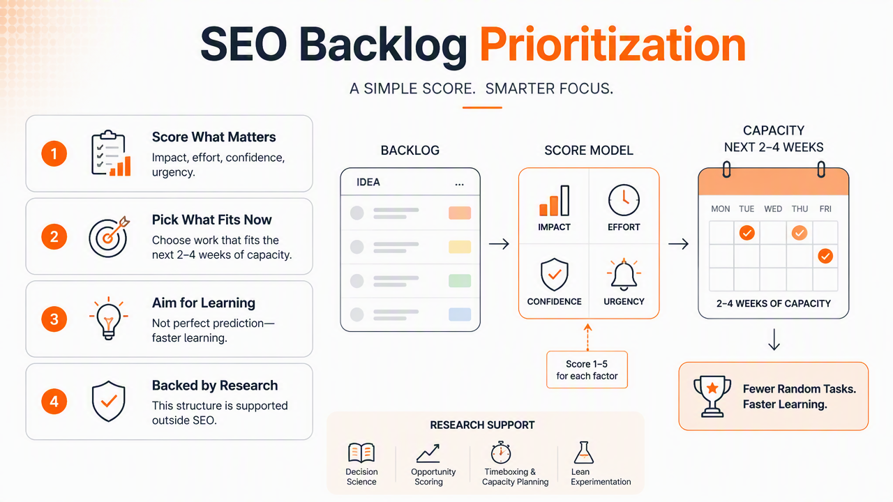 Illustration for How should SEO backlog prioritization for small teams work?