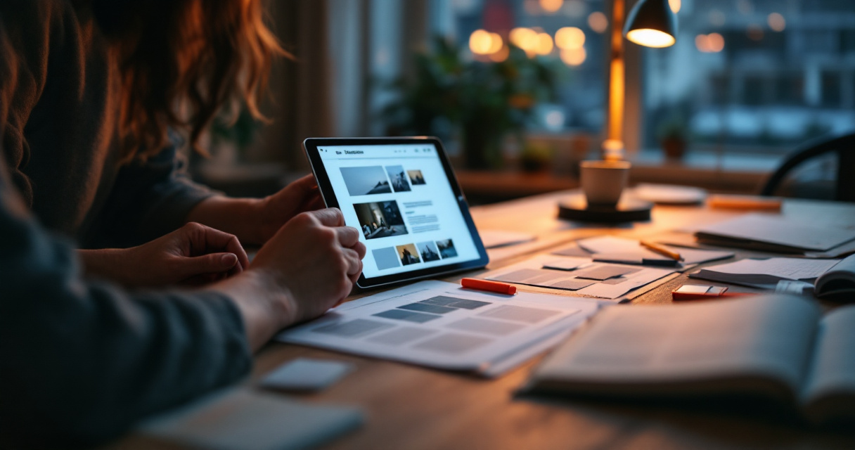 Hands planning selective on-page SEO updates while preserving strong existing page elements