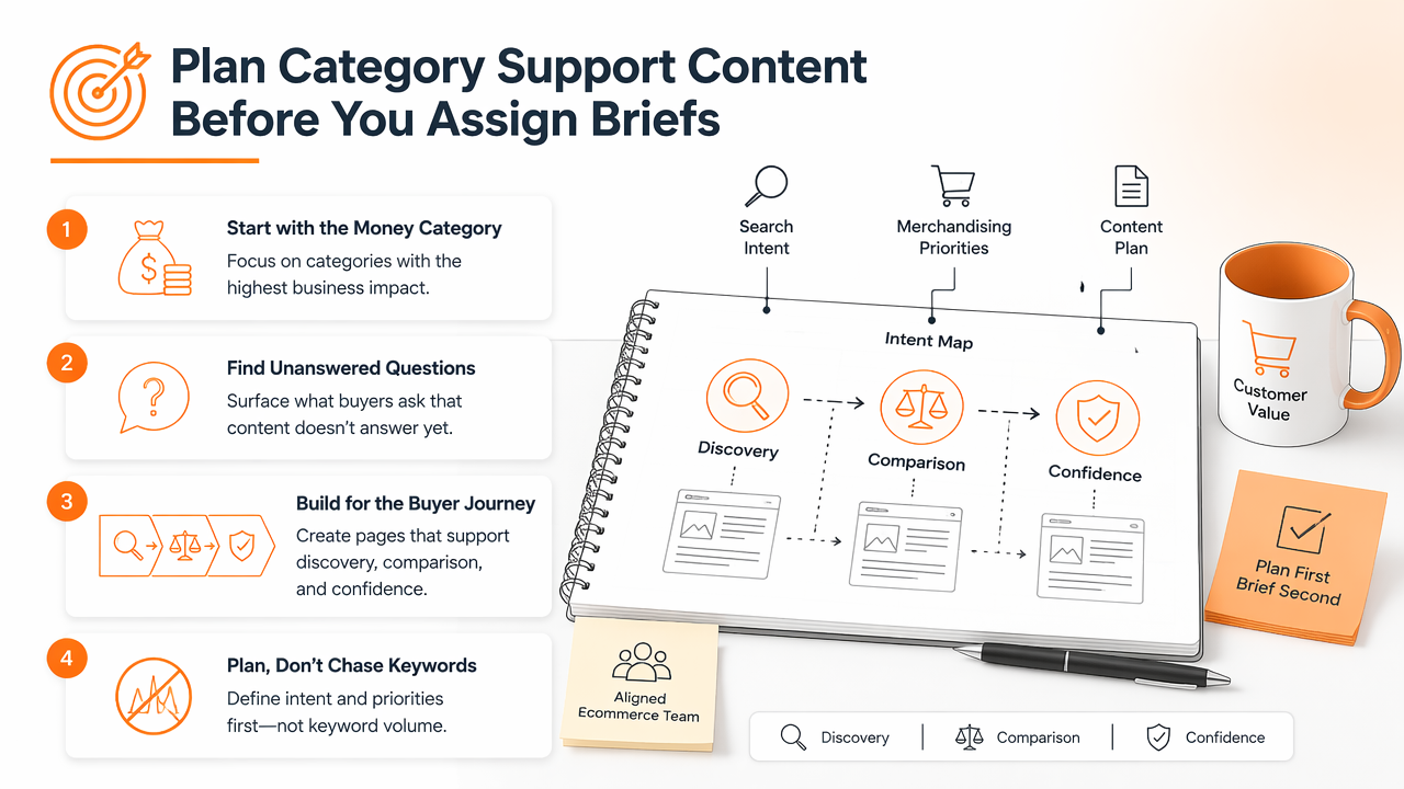 Illustration for How should ecommerce teams plan category support content?