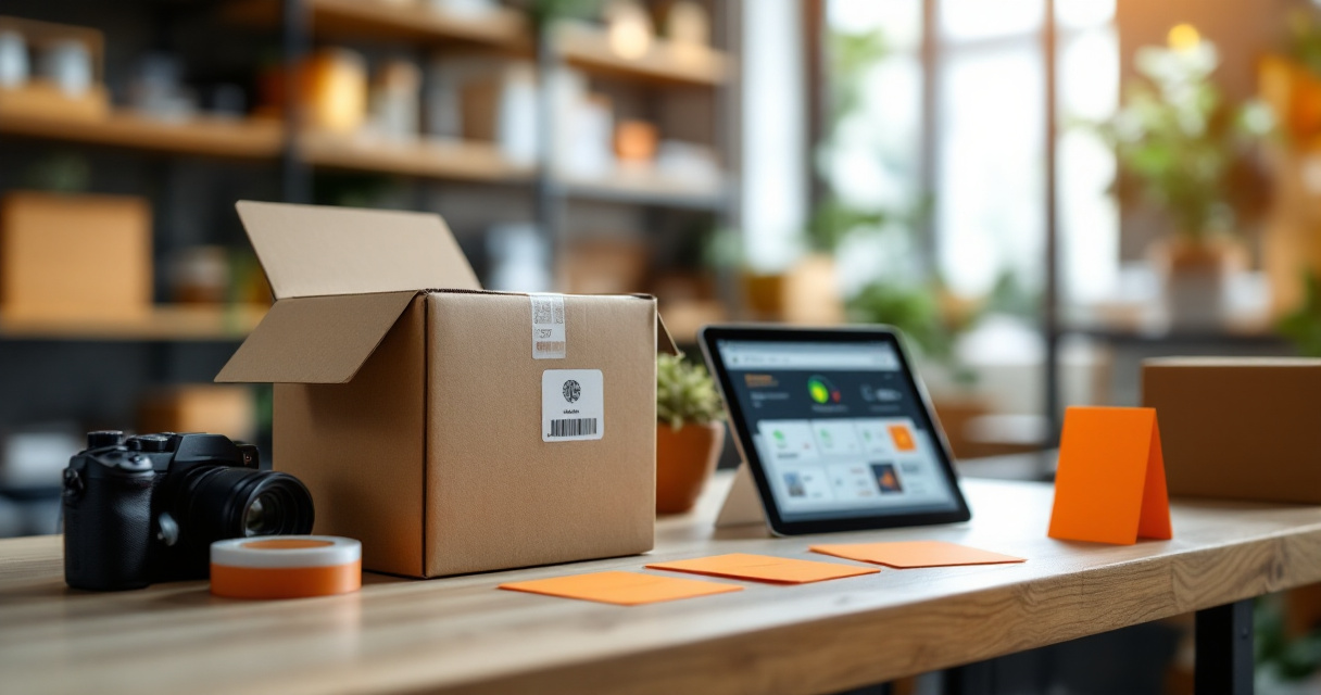 Launch week ecommerce workspace showing product packaging, discovery checks, and orange workflow tools