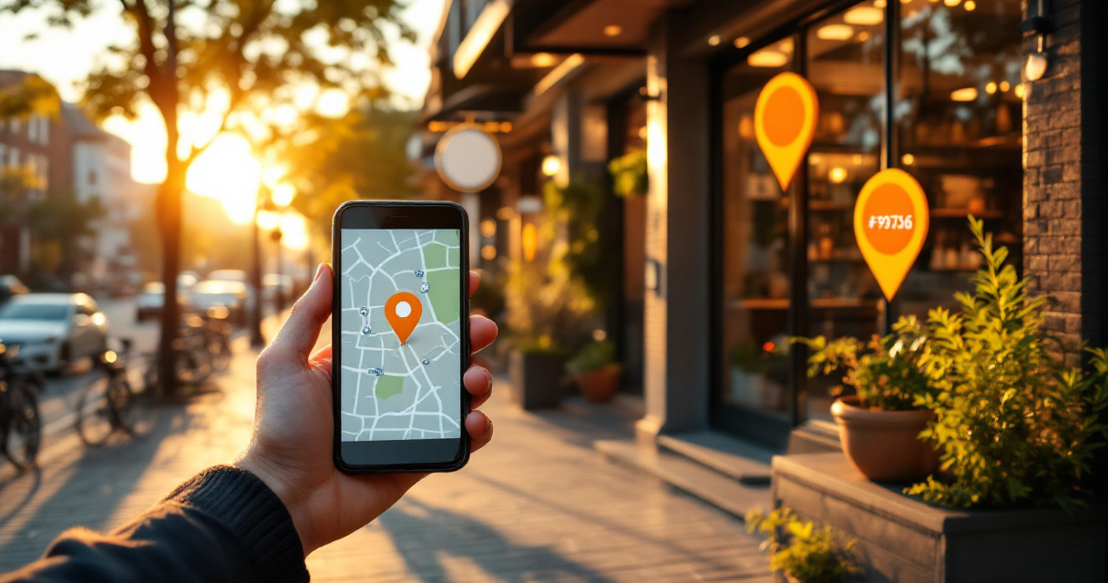 Local business street scene showing trust and local relevance for directory SEO