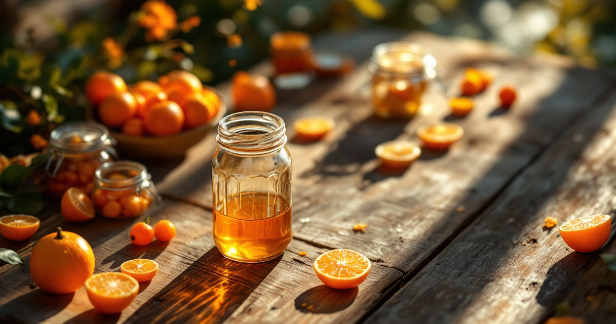 Empty glass jar contrasted with full jars of golden honey representing thin versus valuable website content