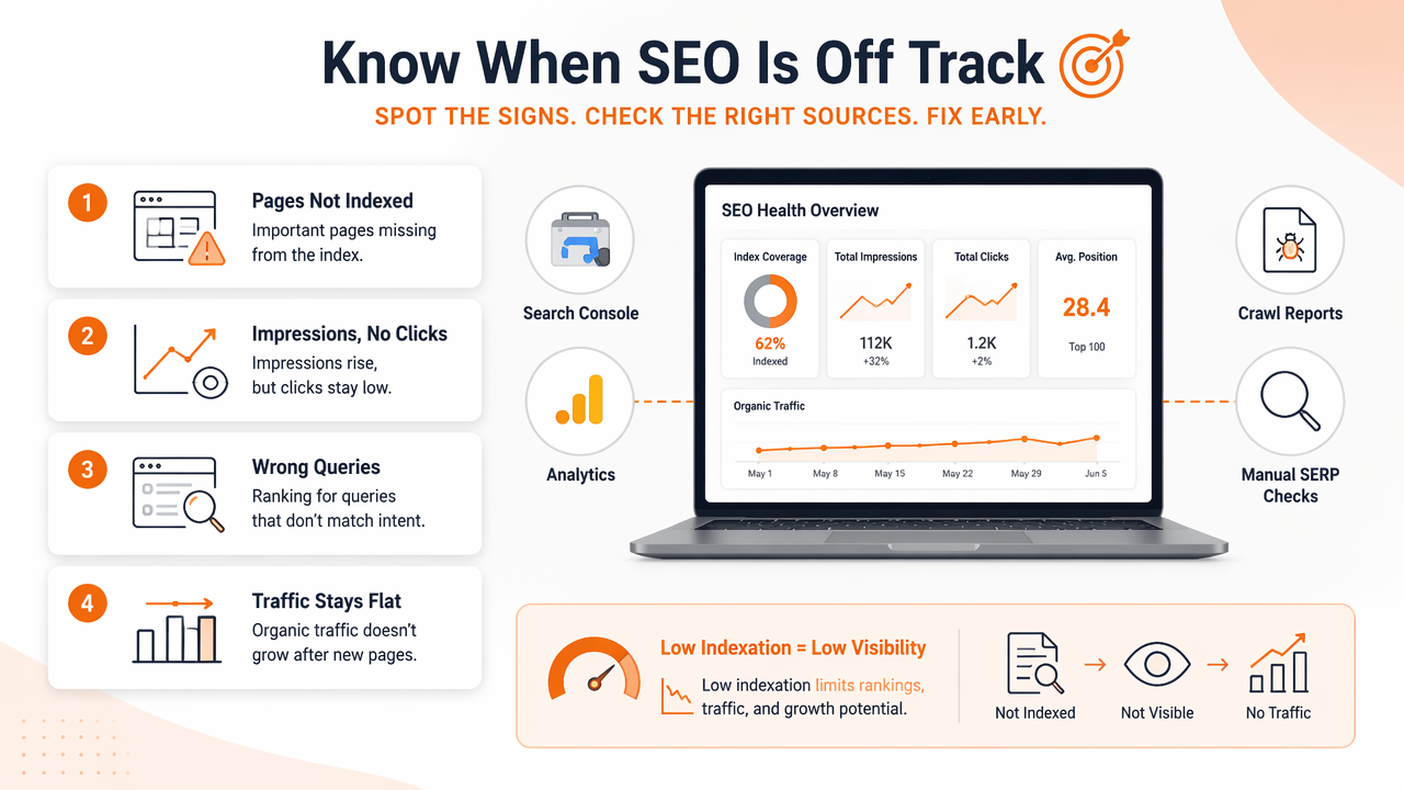 Illustration for How can a new site tell SEO is already off track?
