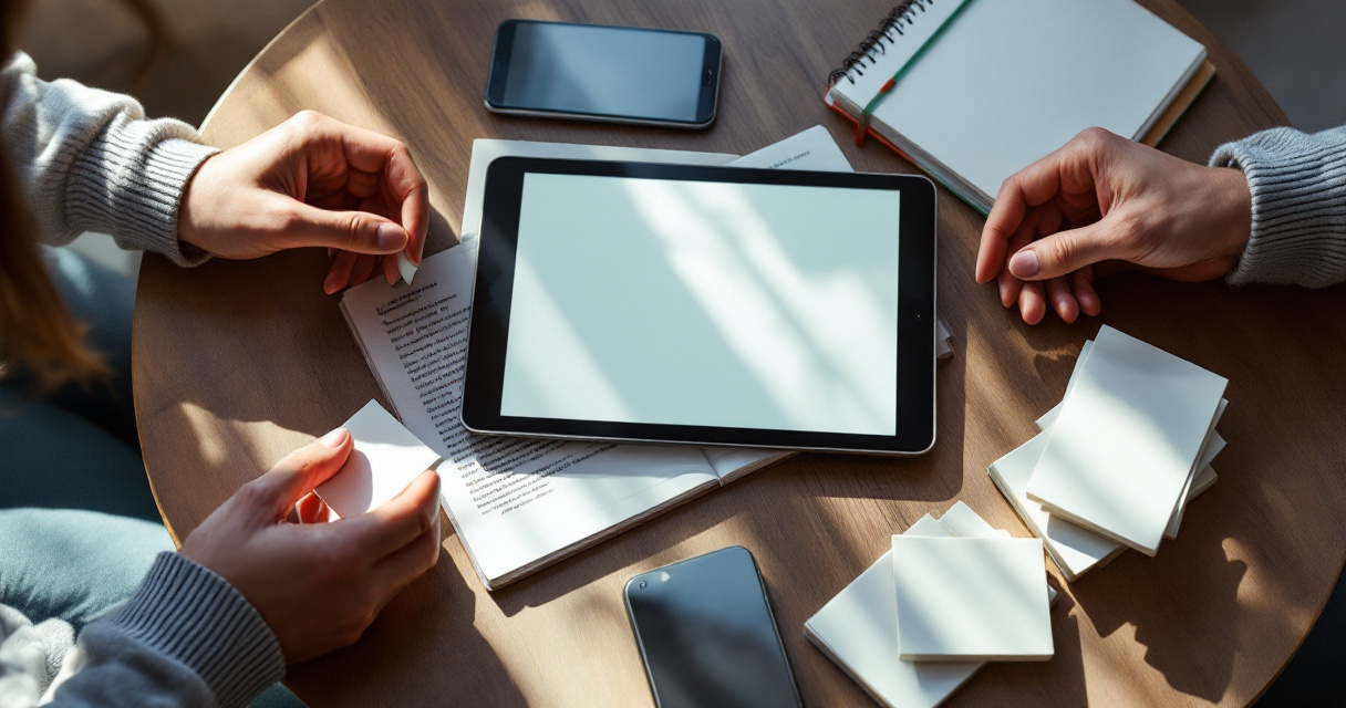 Top-down content planning scene showing fewer, more useful pages matched to search intent