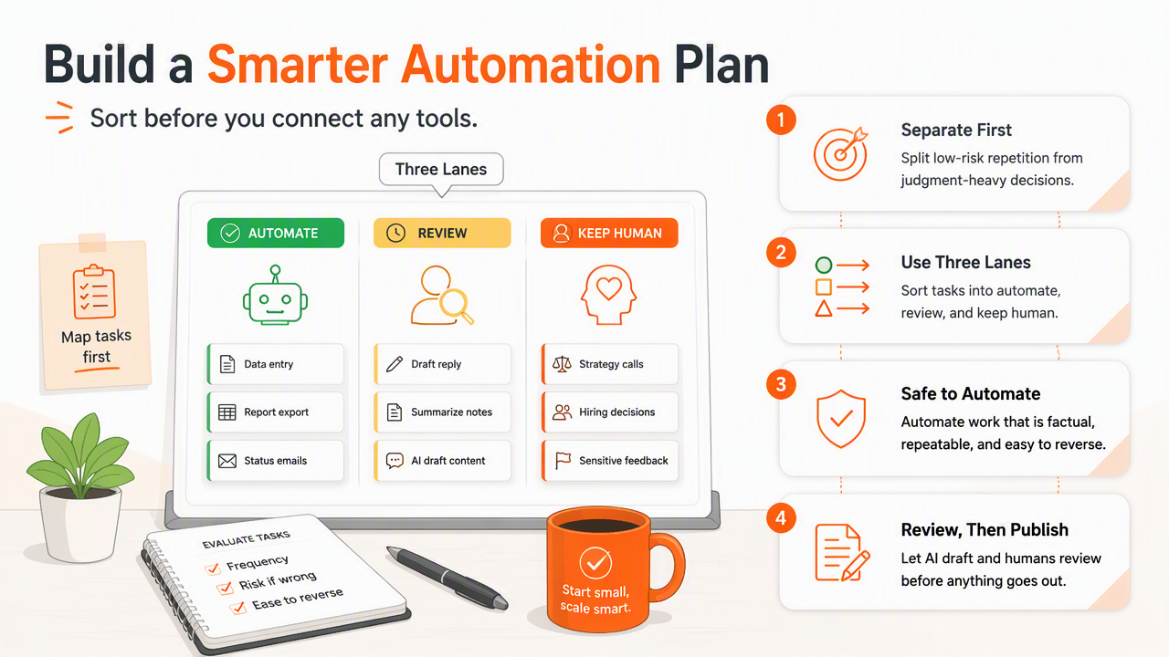 Illustration for Which SEO tasks should be automated, reviewed, or kept human?