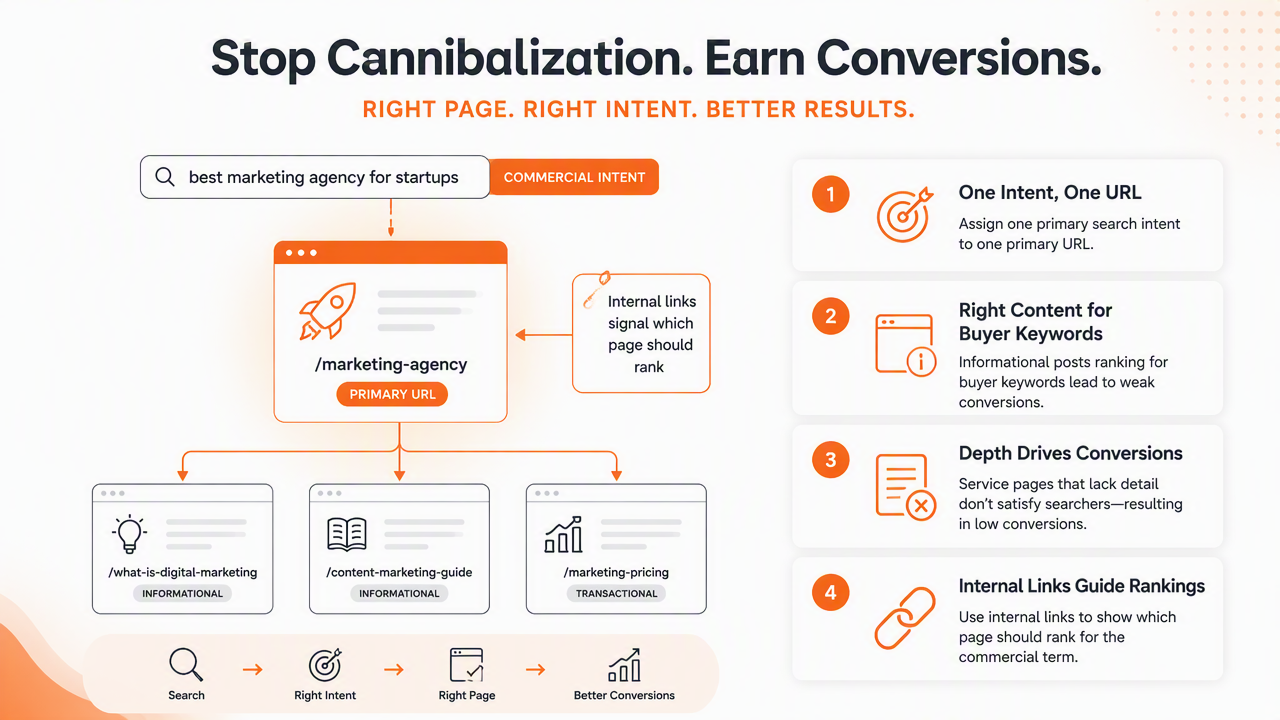 Illustration for How can sites avoid cannibalization and weak conversions?