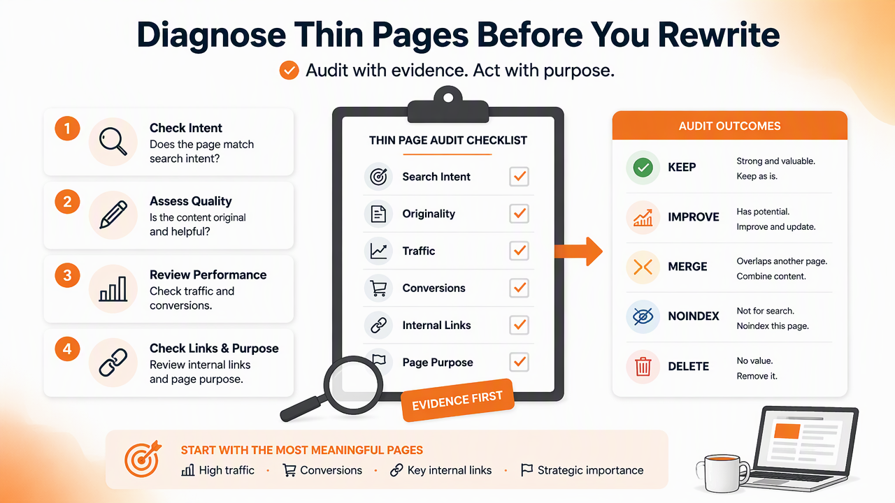 Illustration for How can a small business diagnose thin pages?