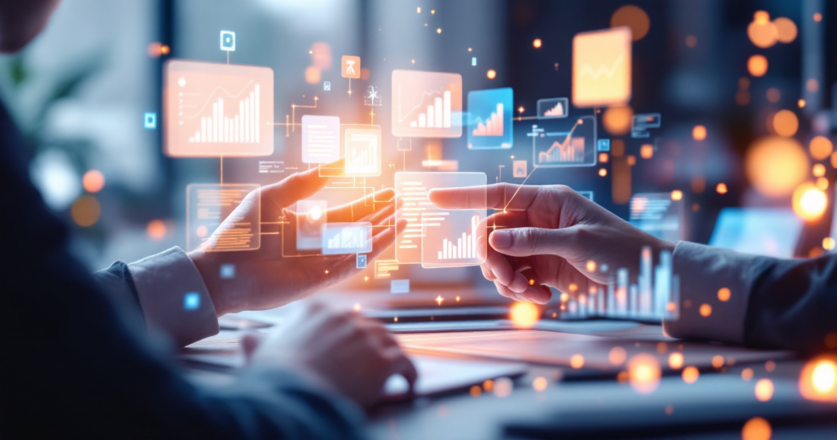 Developer manually connecting analytics tracking to a website structure with glowing data flows