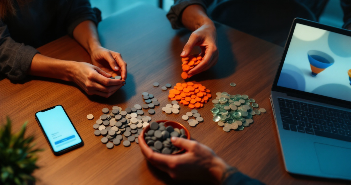 Hands comparing high-quality conversions against larger volumes of low-value signups